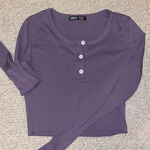 Purple Cropped Long Sleeve
